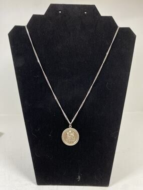 Vintage Chapel Sterling Silver 925 St. Anthony Pendant Necklace